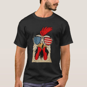Cool Tupp Som Bär Solglasögon Usa Flagga Retro Chi T Shirt