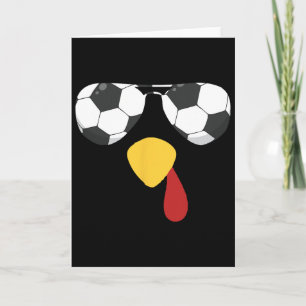 Cool Turk Ansikte Med Fotboll Solglasögon Thanksgi Kort