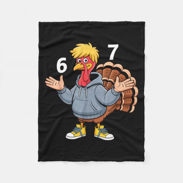 Cool Turkey 67 Funny Hip Hop Hoodie 67 Thanksgivin Fleecefilt (Framsidan)