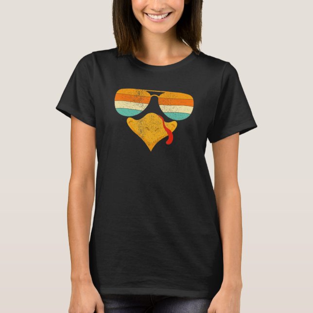 Cool Turkey Face With Sunglasses  Thanksgiving For T Shirt (Framsida)