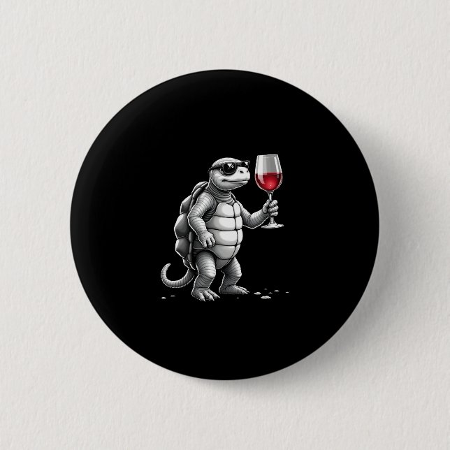 cool turtle drinking red wine art print_1 (2) knapp (Framsida)