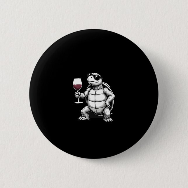 cool turtle drinking red wine art print_1 (4) knapp (Framsida)
