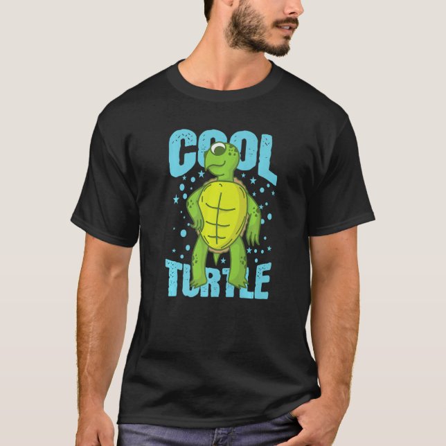 Cool Turtle Reptile Water Back Shell T Shirt (Framsida)