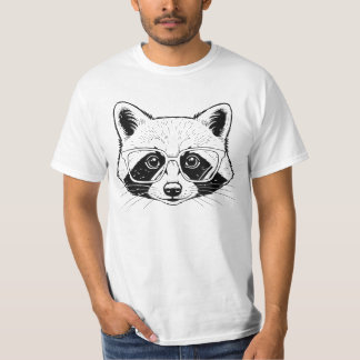 Cool tvättbjörn med glasögon t shirt