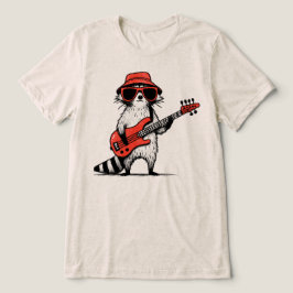 Cool tvättbjörn spelar röd elbas t shirt