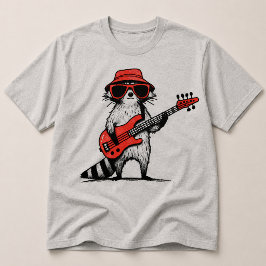 Cool tvättbjörn spelar röd elbas t shirt