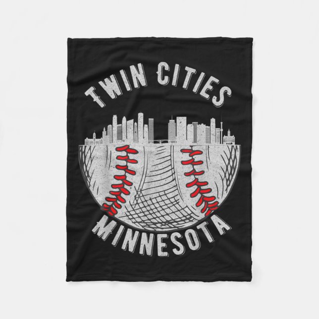 Cool Twin Cities Minnesota Mn Baseboll Skyline St  Fleecefilt (Framsidan)