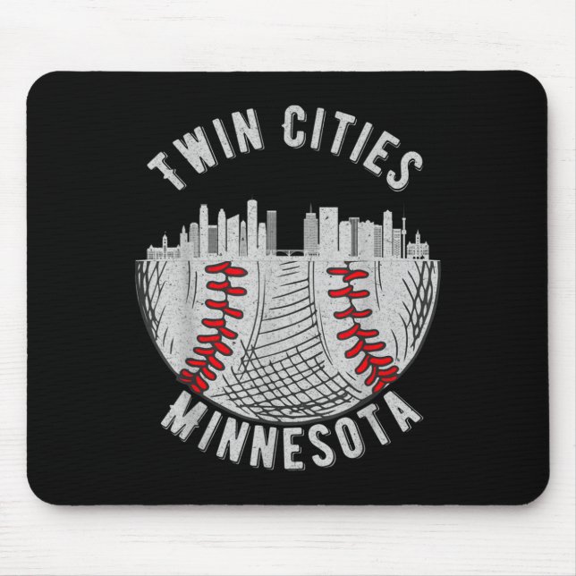 Cool Twin Cities Minnesota Mn Baseboll Skyline St  Musmatta (Framsidan)