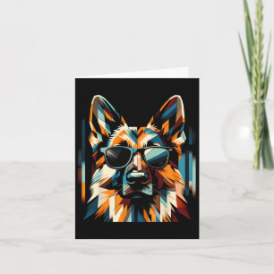 Cool tysk schäferhund valp kubism konststil jul kort