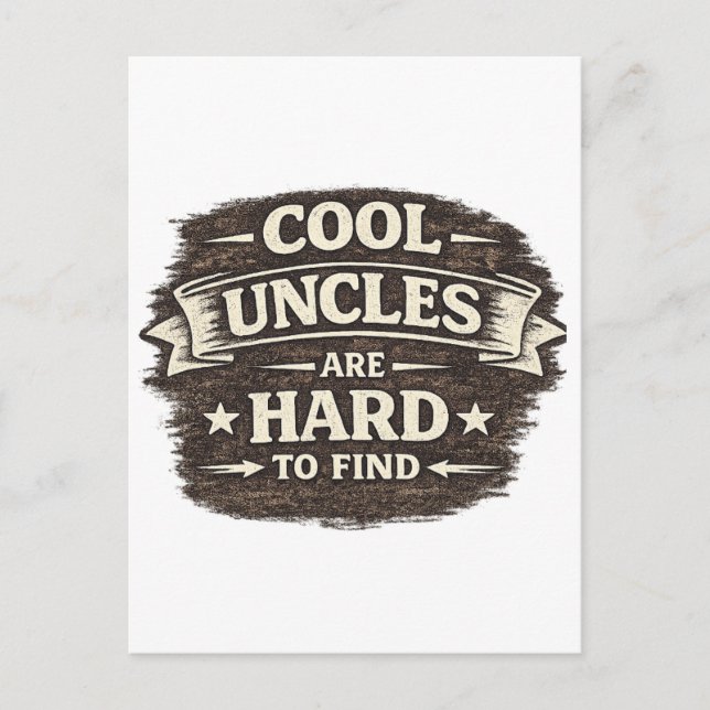 Cool Uncle-citat – Vintage Roligt Presentdesign Vykort (Framsida)