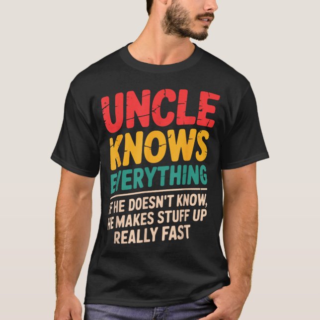 Cool Uncle Design For Uncle Men From Nephew Niece  T Shirt (Framsida)