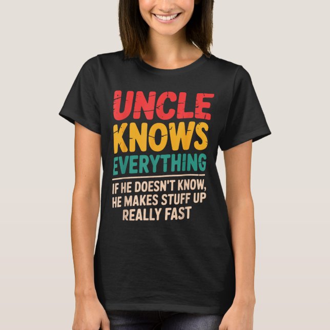 Cool Uncle Design For Uncle Men From Nephew Niece  T Shirt (Framsida)