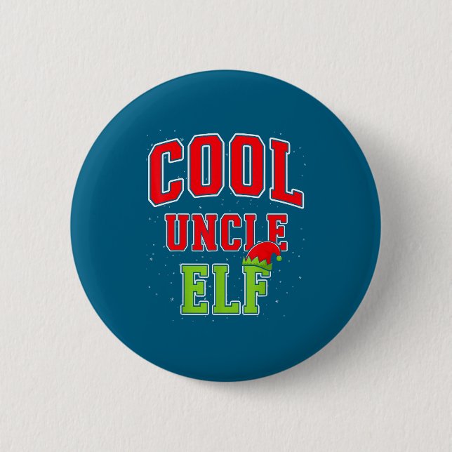 Cool Uncle Elf Christmas Family Matching Group Xma Knapp (Framsida)