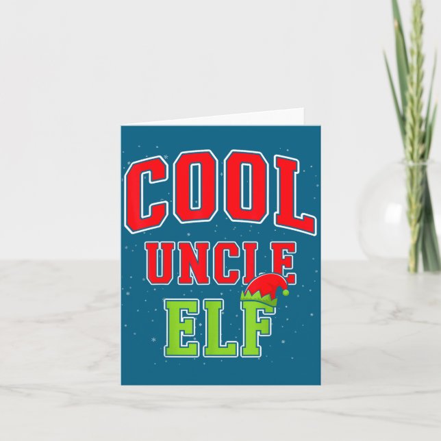Cool Uncle Elf Christmas Family Matching Group Xma Kort (Framsida)