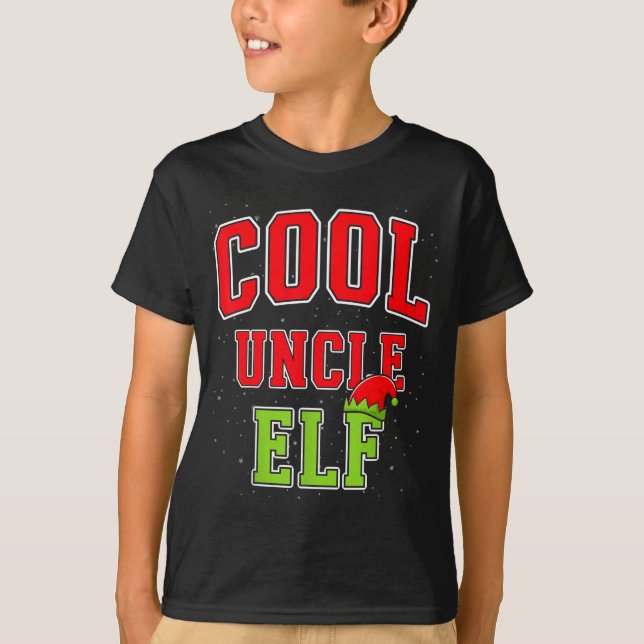 Cool Uncle Elf Christmas Family Matching Group Xma T Shirt (Framsida)