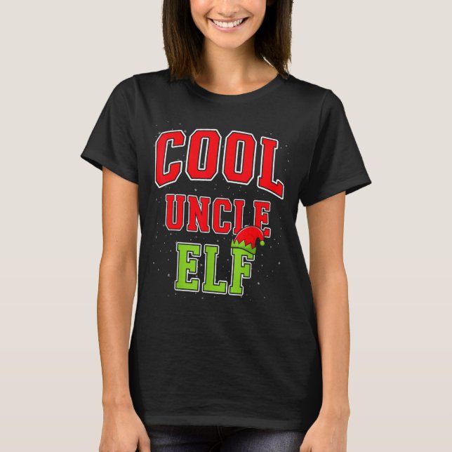 Cool Uncle Elf Christmas Family Matching Group Xma T Shirt (Framsida)