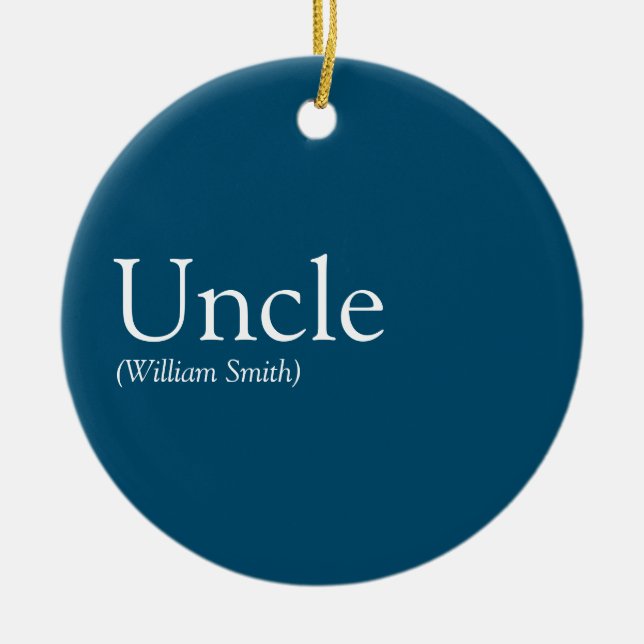 Cool Uncle, Funcle Definition Modern Blå Julgransprydnad Keramik (Framsidan)