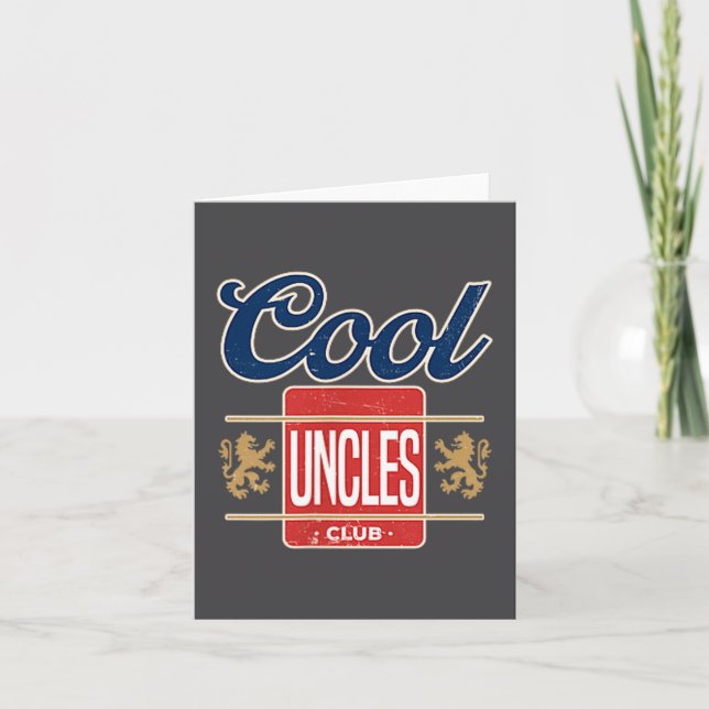 Cool Uncles Club For New Uncle Father's Day Uncle  Kort (Framsida)
