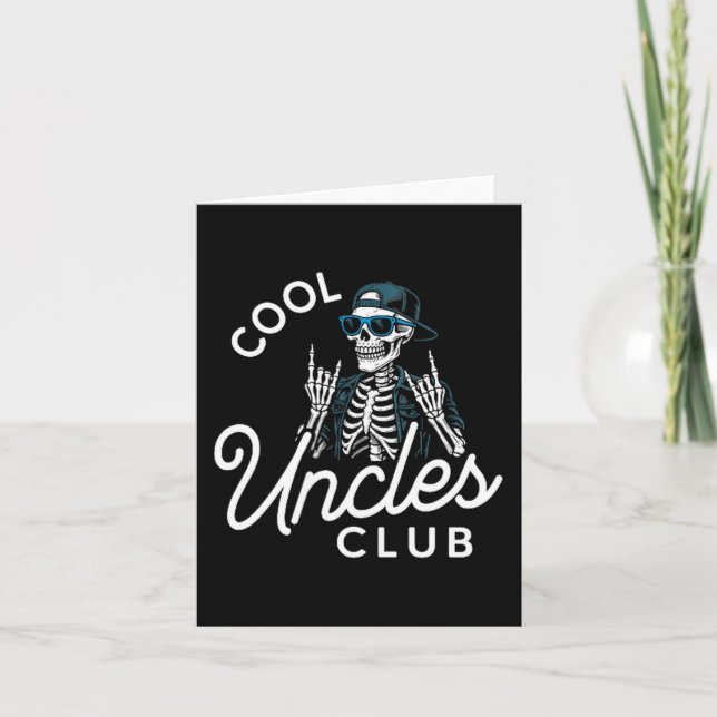 Cool Uncles Club Shirt Funny Skeleton Men Uncle  Kort (Framsida)