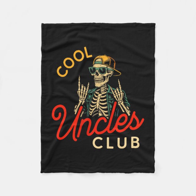 Cool Uncles Club Shirt Funny Skeleton Retro Uncle  Fleecefilt (Framsidan)