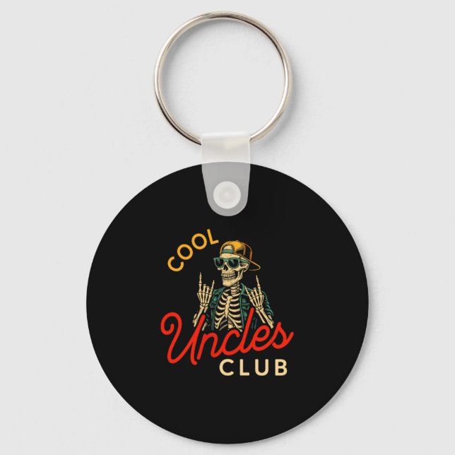Cool Uncles Club Shirt Funny Skeleton Retro Uncle  Nyckelring (Framsida)