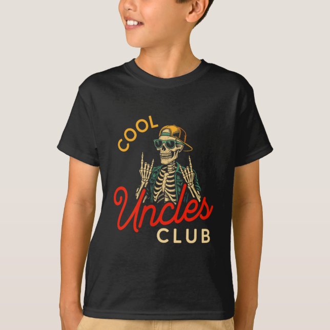 Cool Uncles Club Shirt Funny Skeleton Retro Uncle  T Shirt (Framsida)