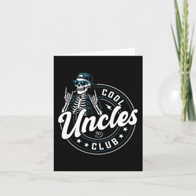 Cool Uncles Club Shirt Funny Skeleton Uncle Men  Kort (Framsida)
