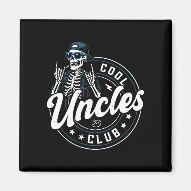 Cool Uncles Club Shirt Funny Skeleton Uncle Men  Magnet (Framsidan)