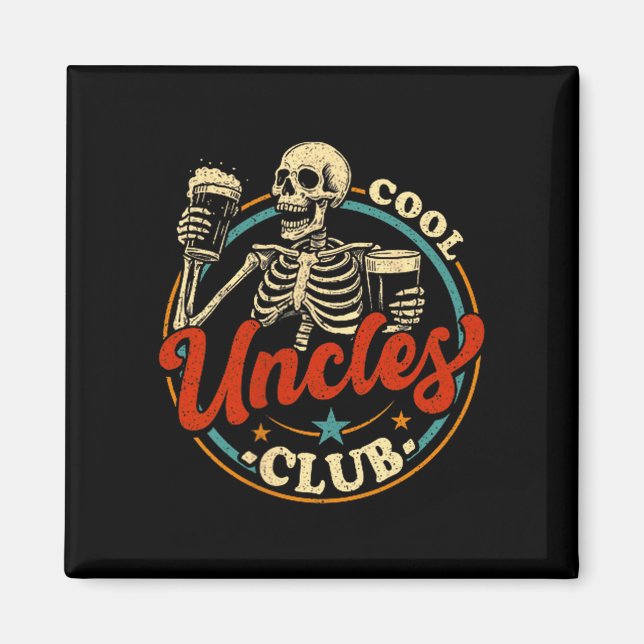 Cool Uncles Club Shirt Uncle Skeleton Men Fathers  Magnet (Framsidan)