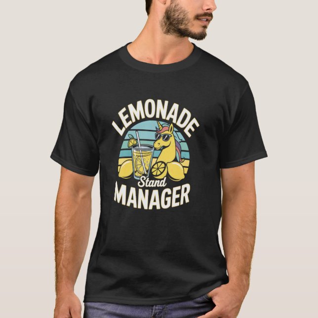 Cool Unicorn Lemonadstånd Förvaltare T Shirt (Framsida)