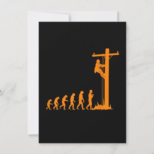 Cool unik evolution av Lineman elektriker present Anteckningskort (Framsida)