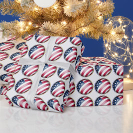 Cool US Flag Globe med blå guld och silverram Presentpapper
