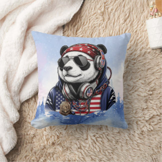 Cool USA Panda – Patriotic Red, White & Blue Panda Kudde