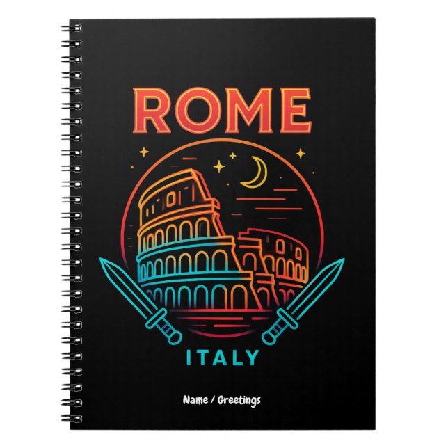 Cool Vintage Roma Italia Colosseum Souvenirs Gift Anteckningsbok (Framsidan)
