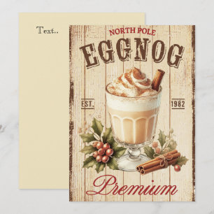 Cool vintage rustic Nordpolen Eggnog Est 1982 Julkort