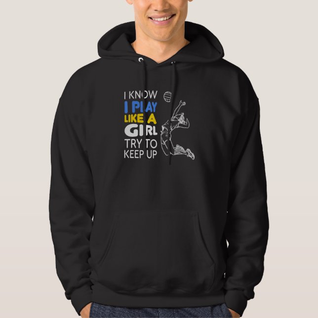 Cool Volleyball For Women Girls Youth Volleyball T Hoodie (Framsida)