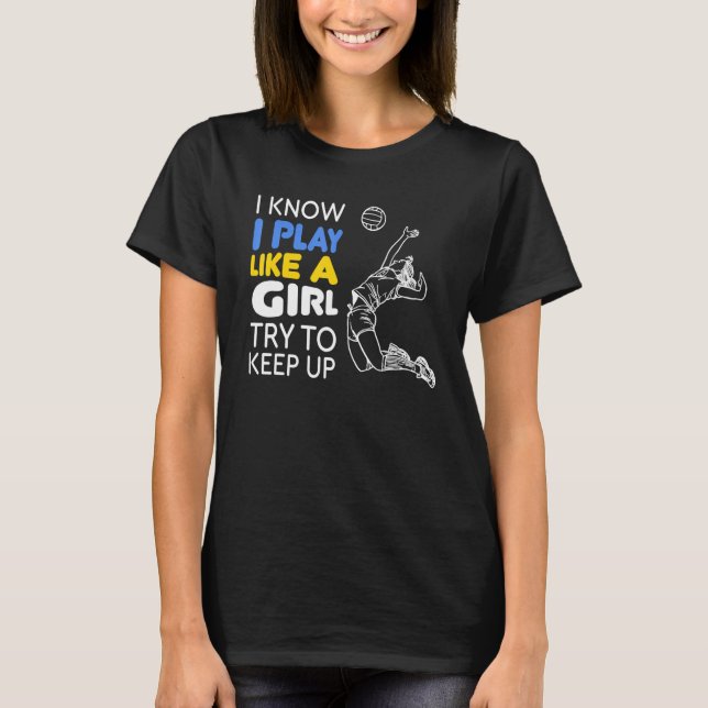 Cool Volleyball For Women Girls Youth Volleyball T T Shirt (Framsida)