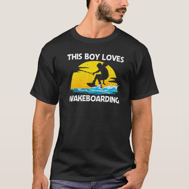 Cool Wakeboarding For Boys Men Wakeboard Wakeboard T Shirt (Framsida)