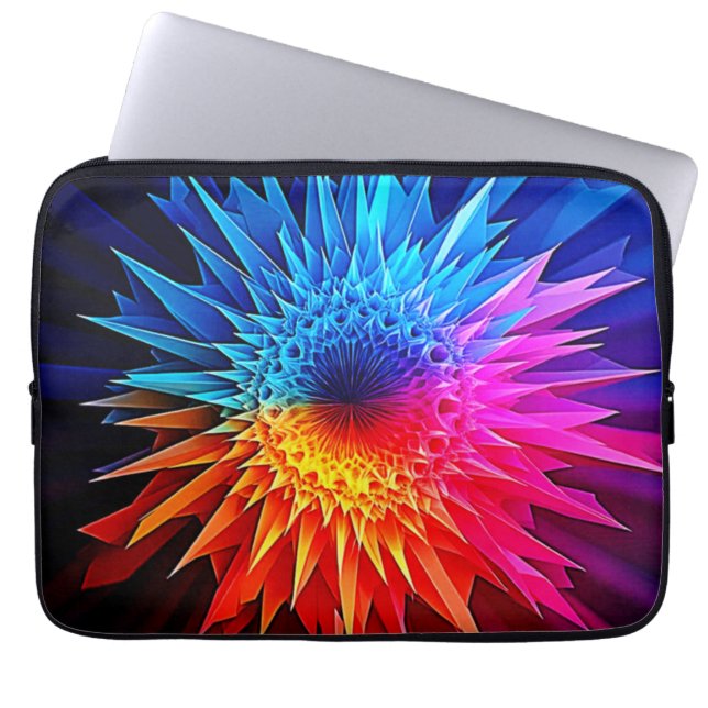 Cool Warm Spikey Starburst-konst Laptop Fodral (Framsidan)