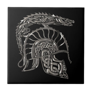 Cool Warrior Metallic Drakhuvudbonad Kakelplatta