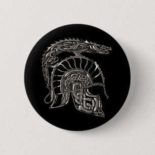 Cool Warrior Metallisk Drakhjälm Knapp