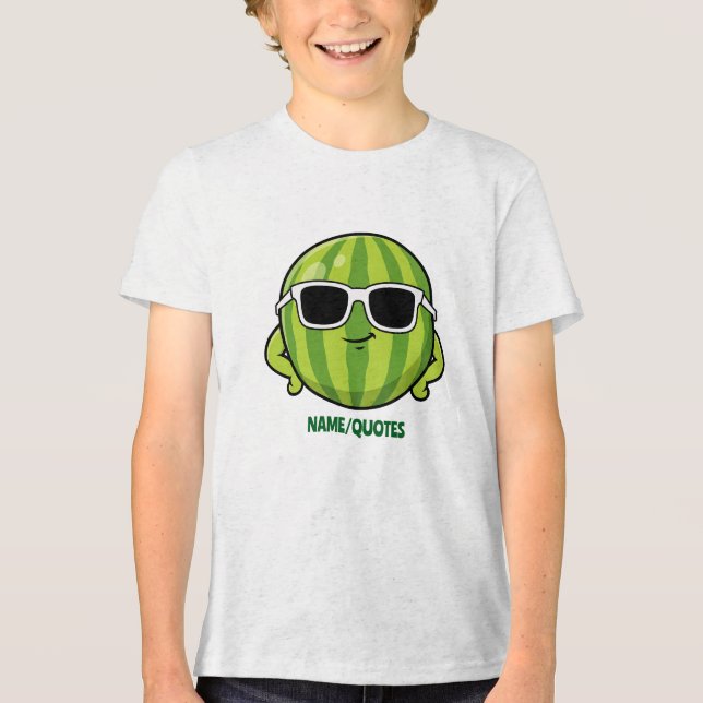 Cool Watermelon Sunglasses Cartoon Graphic T Shirt (Framsida)