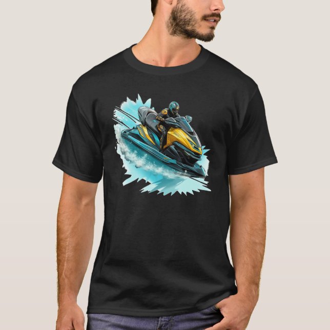 Cool Watersport with Jet Ski Motorist T Shirt (Framsida)