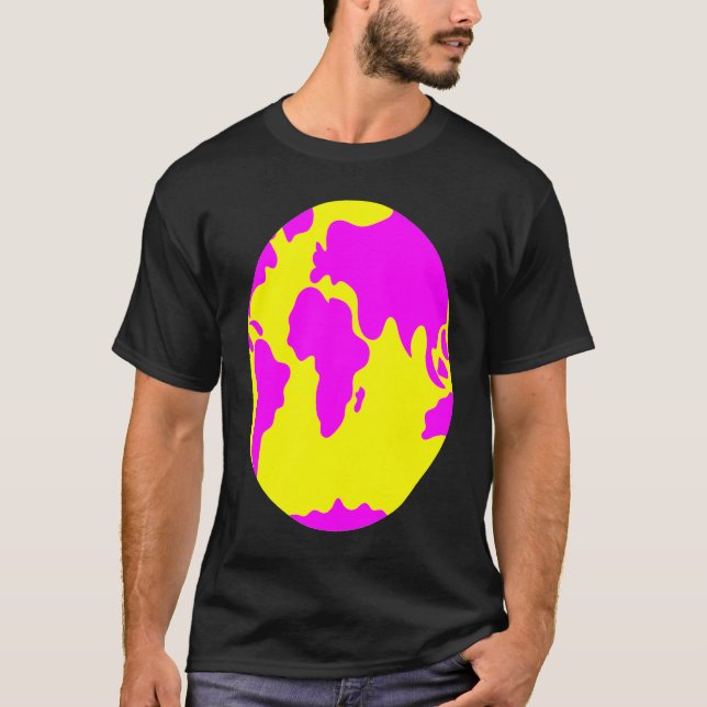 Cool Wear World Map Outfit Graphic Style Tees & Co T Shirt (Framsida)
