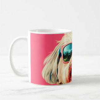 Cool West Highland White Terrier dog with sunglass Kaffemugg