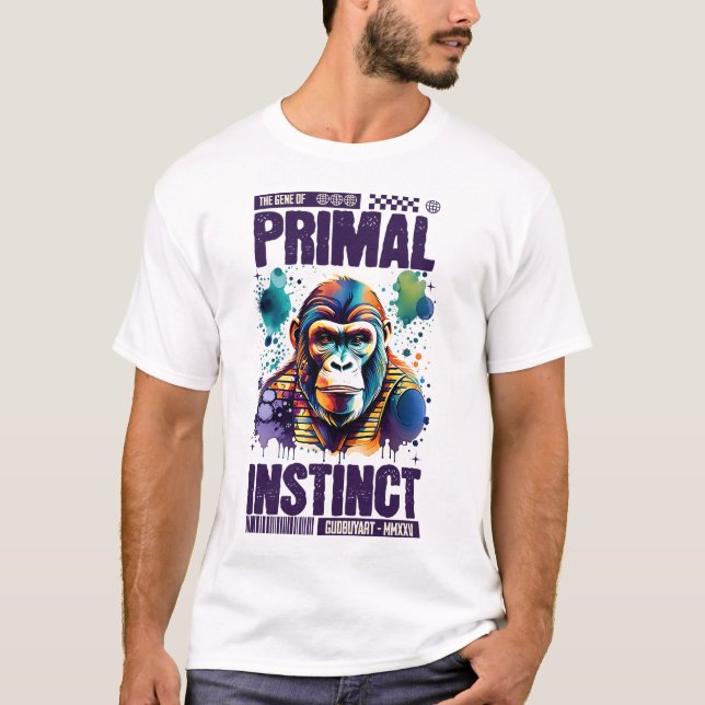 Cool Wild Chimp Artwork Unique Elegant Design T Shirt (Framsida)