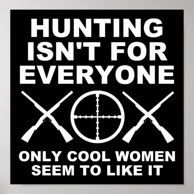 Cool Women like Hunting Funny Hunting Poster Blk (Framsidan)