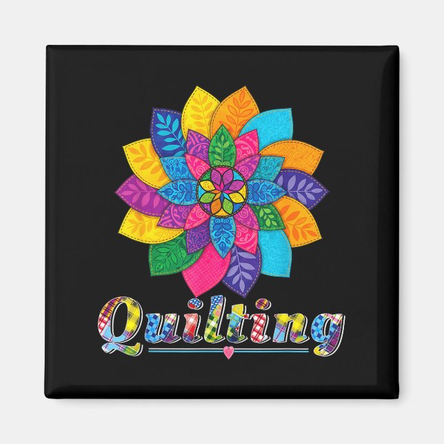 Cool Women Quilting Sewing Love Quilt Patterns Qui Magnet (Framsidan)