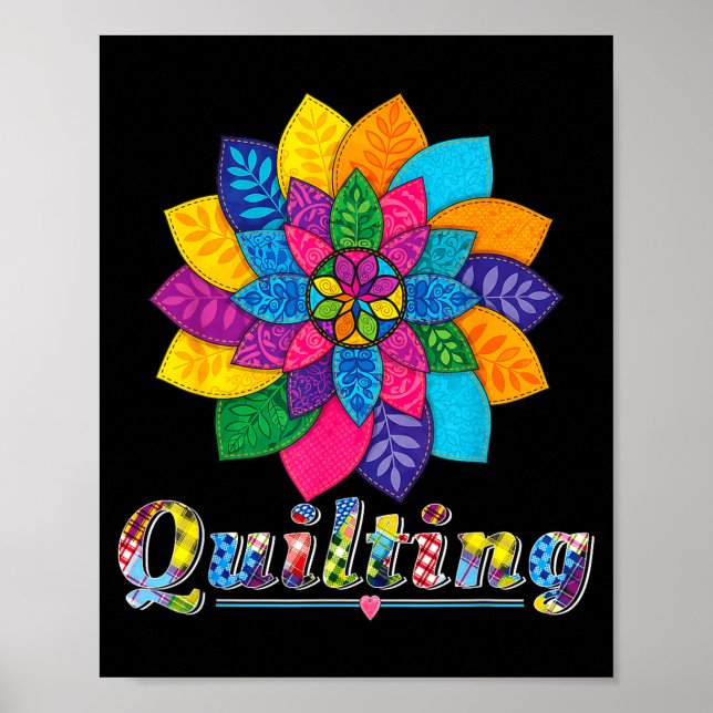 Cool Women Quilting Sewing Love Quilt Patterns Qui Poster (Framsidan)