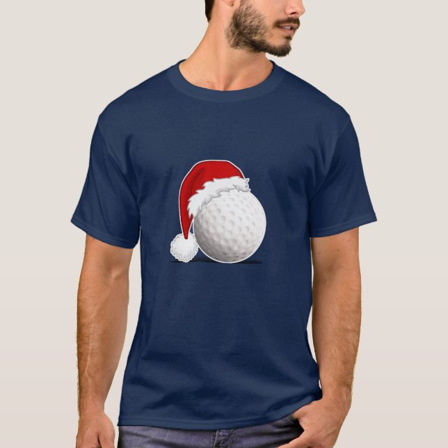 Cool Xmas Golf ball fan design Merry Christmas T Shirt (Framsida)